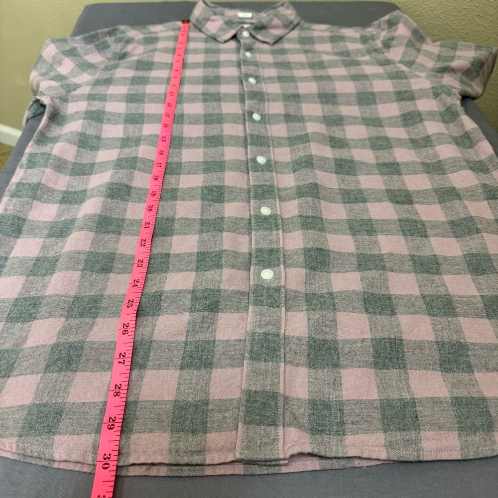 Bixby top men large 100% cotton slim fit long sleeve button down flannel pink - Picture 7 of 8